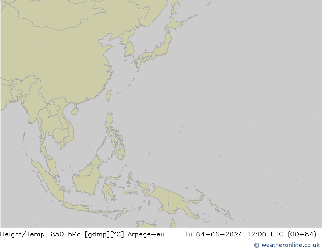 Height/Temp. 850 hPa Arpege-eu wto. 04.06.2024 12 UTC