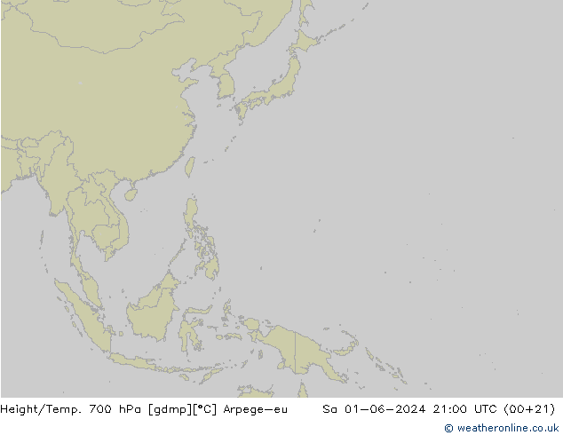 Height/Temp. 700 hPa Arpege-eu sab 01.06.2024 21 UTC