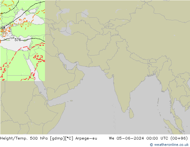 Height/Temp. 500 hPa Arpege-eu St 05.06.2024 00 UTC