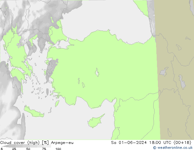 Bewolking (Hoog) Arpege-eu za 01.06.2024 18 UTC