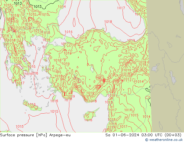 Luchtdruk (Grond) Arpege-eu za 01.06.2024 03 UTC