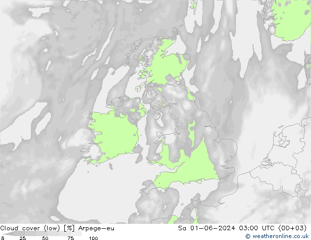 Nubes bajas Arpege-eu sáb 01.06.2024 03 UTC