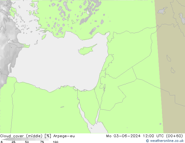 oblačnosti uprostřed Arpege-eu Po 03.06.2024 12 UTC