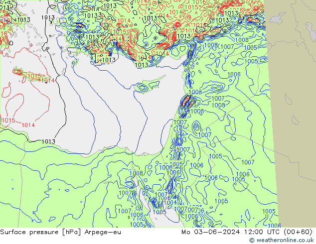 pression de l'air Arpege-eu lun 03.06.2024 12 UTC