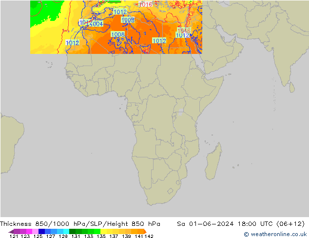 Thck 850-1000 hPa Arpege-eu Sáb 01.06.2024 18 UTC