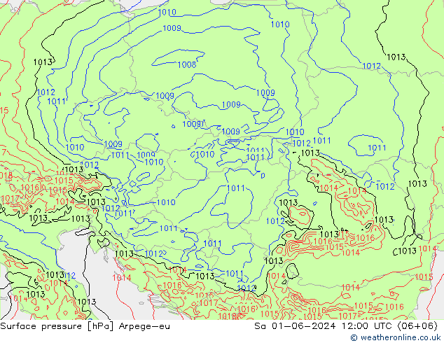 приземное давление Arpege-eu сб 01.06.2024 12 UTC