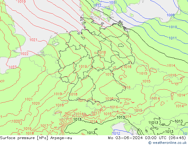 Luchtdruk (Grond) Arpege-eu ma 03.06.2024 03 UTC