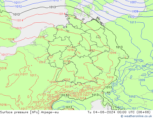 pression de l'air Arpege-eu mar 04.06.2024 00 UTC