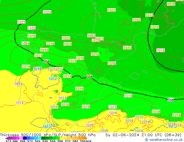 Thck 500-1000hPa Arpege-eu Su 02.06.2024 21 UTC