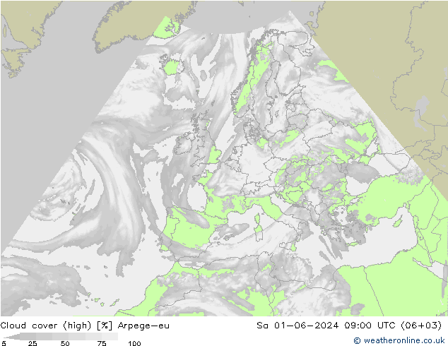 vysoký oblak Arpege-eu So 01.06.2024 09 UTC