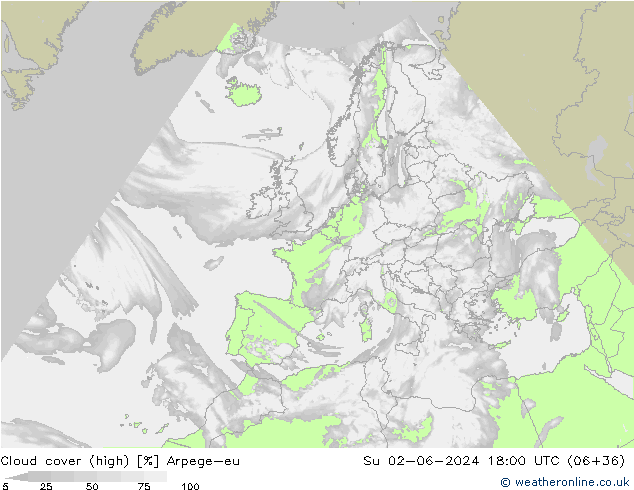 Wolken (hohe) Arpege-eu So 02.06.2024 18 UTC