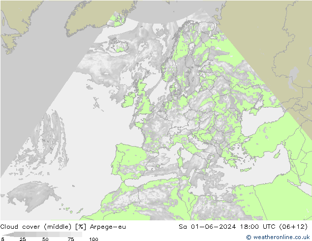 oblačnosti uprostřed Arpege-eu So 01.06.2024 18 UTC
