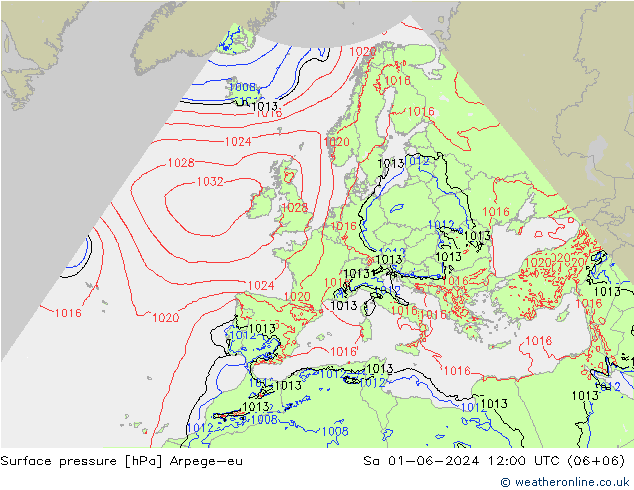 Luchtdruk (Grond) Arpege-eu za 01.06.2024 12 UTC