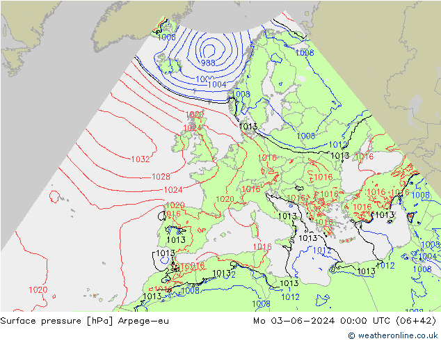 Bodendruck Arpege-eu Mo 03.06.2024 00 UTC