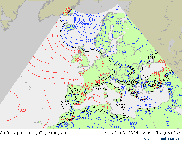 Luchtdruk (Grond) Arpege-eu ma 03.06.2024 18 UTC