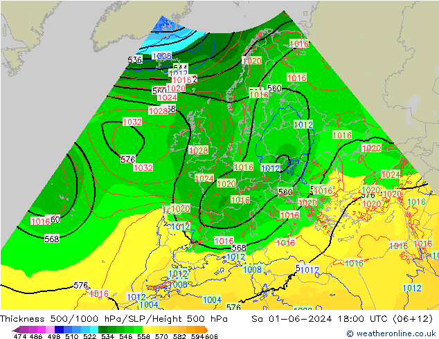 Thck 500-1000hPa Arpege-eu sam 01.06.2024 18 UTC