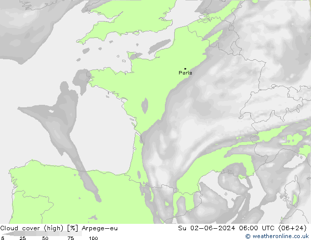 Wolken (hohe) Arpege-eu So 02.06.2024 06 UTC