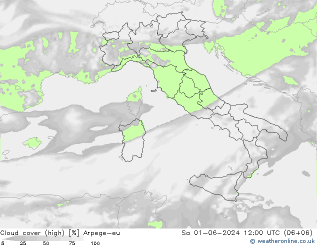 Bewolking (Hoog) Arpege-eu za 01.06.2024 12 UTC