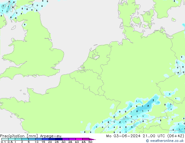 Srážky Arpege-eu Po 03.06.2024 00 UTC