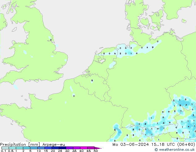 Neerslag Arpege-eu ma 03.06.2024 18 UTC