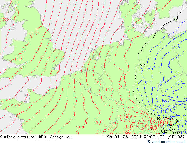 pressão do solo Arpege-eu Sáb 01.06.2024 09 UTC