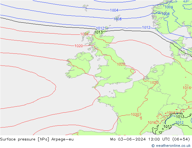 Luchtdruk (Grond) Arpege-eu ma 03.06.2024 12 UTC