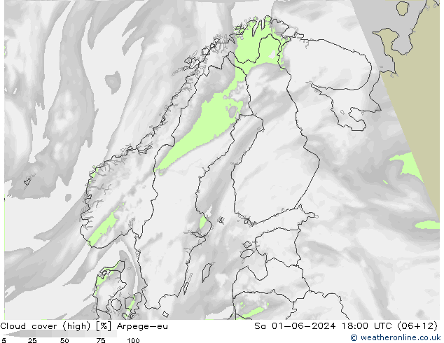 Nuages (élevé) Arpege-eu sam 01.06.2024 18 UTC