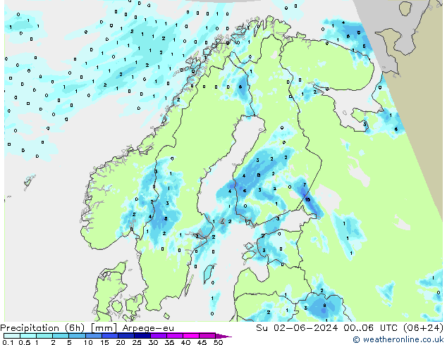 opad (6h) Arpege-eu nie. 02.06.2024 06 UTC