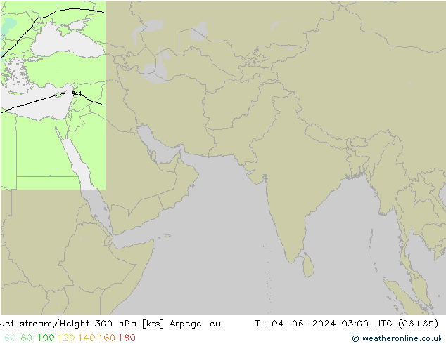 Jet stream/Height 300 hPa Arpege-eu Tu 04.06.2024 03 UTC
