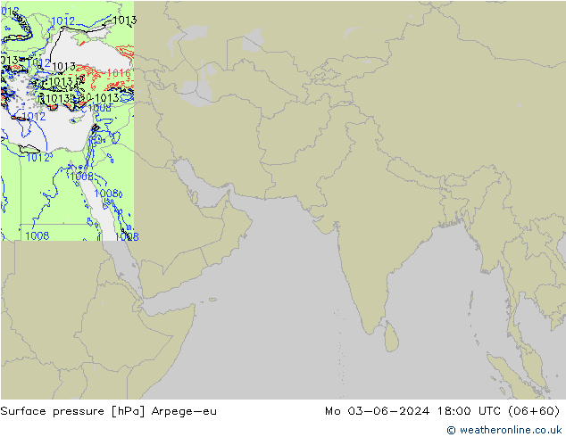 приземное давление Arpege-eu пн 03.06.2024 18 UTC