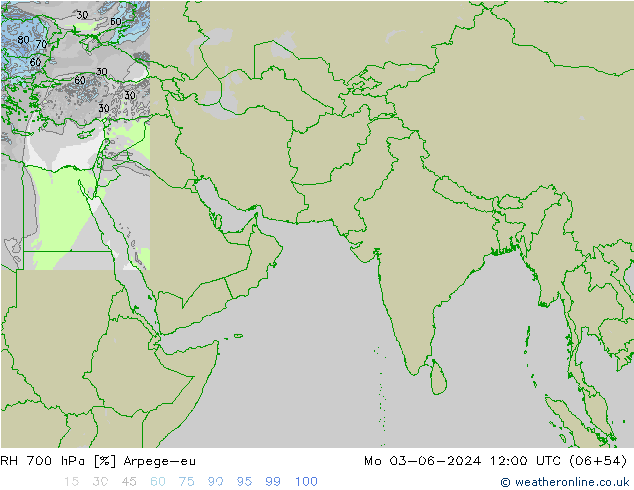 RH 700 гПа Arpege-eu пн 03.06.2024 12 UTC