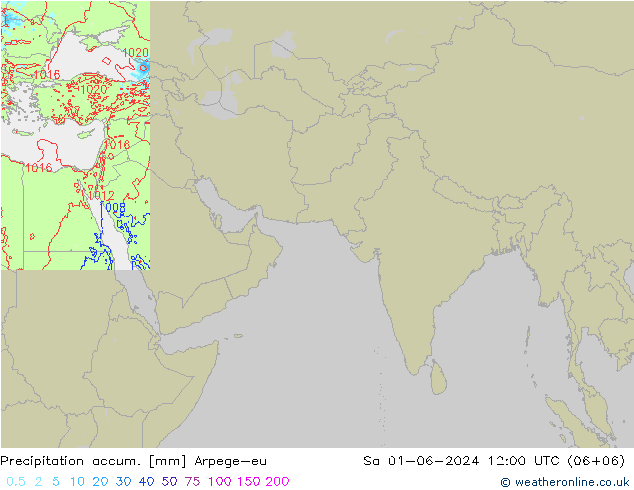 Precipitation accum. Arpege-eu  01.06.2024 12 UTC