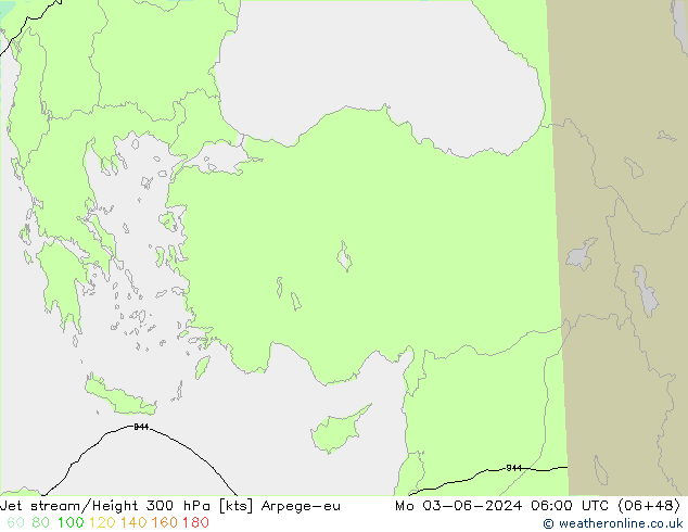 Corriente en chorro Arpege-eu lun 03.06.2024 06 UTC