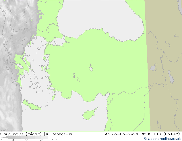 Nuages (moyen) Arpege-eu lun 03.06.2024 06 UTC