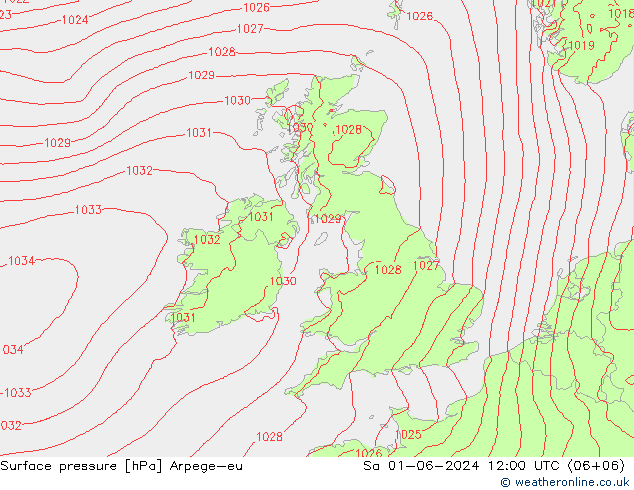 Bodendruck Arpege-eu Sa 01.06.2024 12 UTC