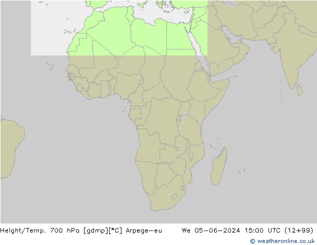 Height/Temp. 700 hPa Arpege-eu Qua 05.06.2024 15 UTC