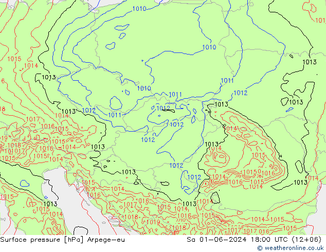 Bodendruck Arpege-eu Sa 01.06.2024 18 UTC