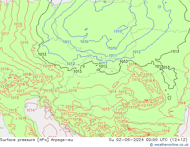 Bodendruck Arpege-eu So 02.06.2024 00 UTC