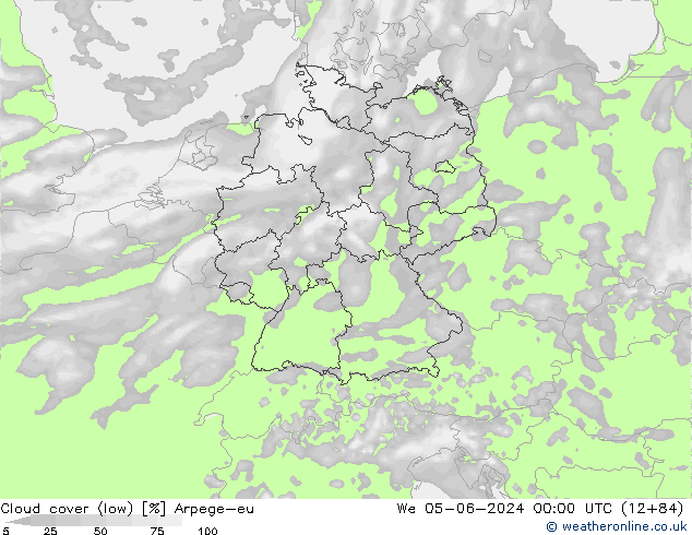 Nubi basse Arpege-eu mer 05.06.2024 00 UTC