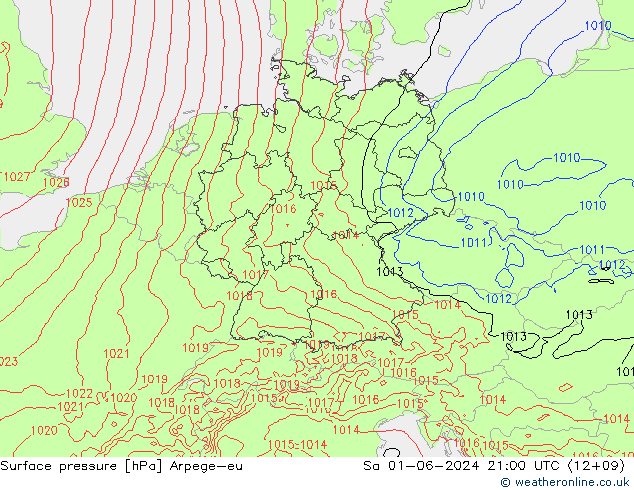 Bodendruck Arpege-eu Sa 01.06.2024 21 UTC