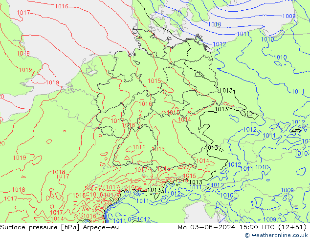 ciśnienie Arpege-eu pon. 03.06.2024 15 UTC