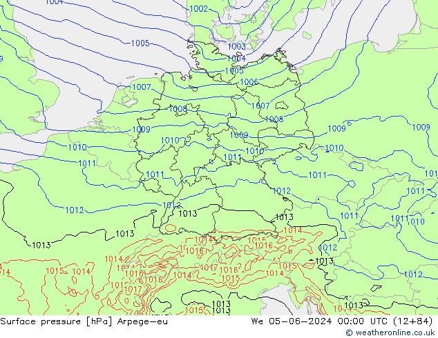 Bodendruck Arpege-eu Mi 05.06.2024 00 UTC