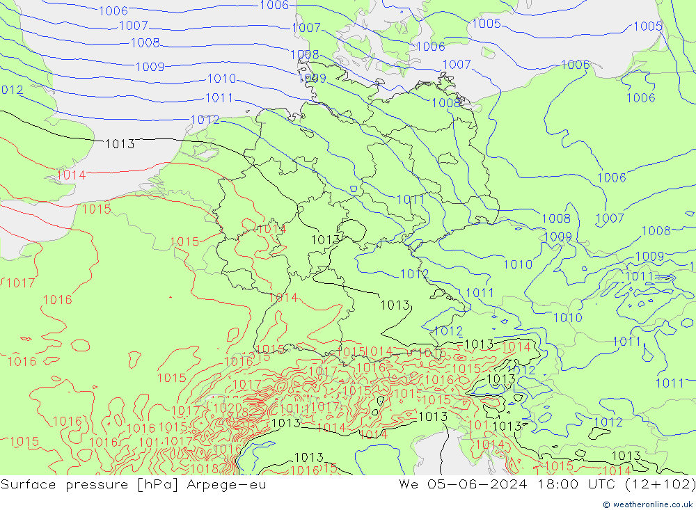 ciśnienie Arpege-eu śro. 05.06.2024 18 UTC