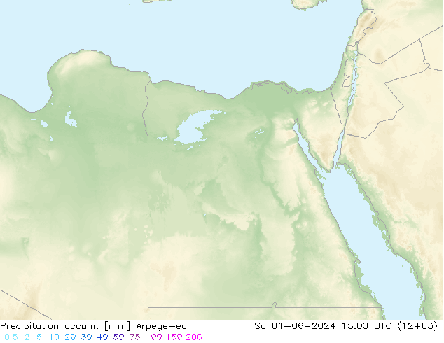 Precipitation accum. Arpege-eu  01.06.2024 15 UTC