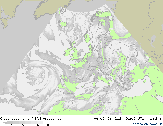 Bewolking (Hoog) Arpege-eu wo 05.06.2024 00 UTC