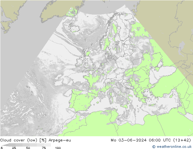 Bulutlar (düşük) Arpege-eu Pzt 03.06.2024 06 UTC