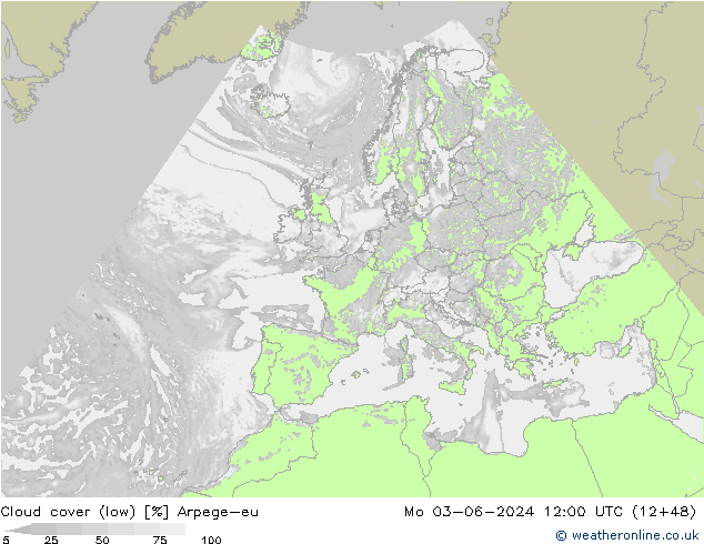 Bulutlar (düşük) Arpege-eu Pzt 03.06.2024 12 UTC