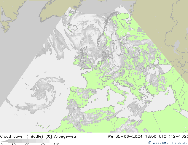 Nubi medie Arpege-eu mer 05.06.2024 18 UTC