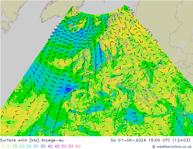 Surface wind Arpege-eu So 01.06.2024 15 UTC