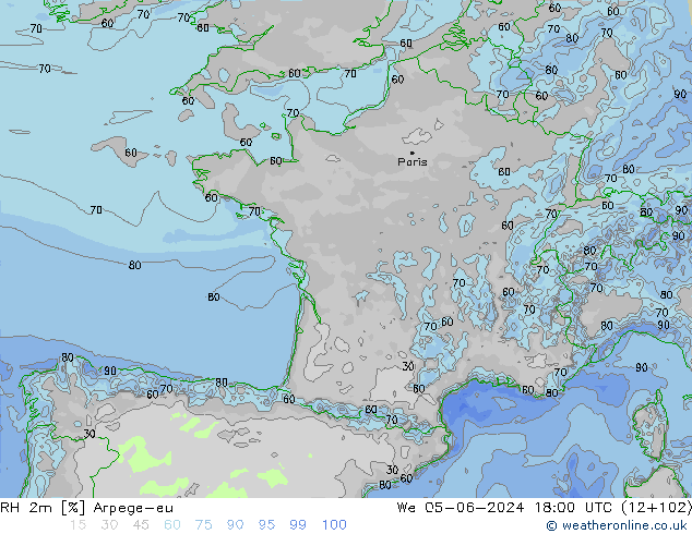 2m Nispi Nem Arpege-eu Çar 05.06.2024 18 UTC
